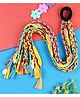 Asthetika Floral & Sea Shell Designed Boho Style Braided Hair Tie - Blue & Yellow