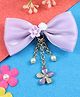 Asthetika Bow & Floral Designed Hair Clip - Purple