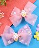 Asthetika Set Of 2 Unicorn & Ice Cream Charms Embellished Bow Designed Hair Clips - Pink