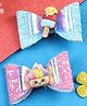 Asthetika Set Of 2 Smiley & Ice Cream  Embellished Bow Designed Shimmered Hair Clips - Pink & Blue