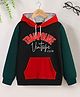 Trampoline Fleece Full Sleeves Vintage Text Printed Hooded Sweatshirt Kangaroo Pockets - Multi Colour