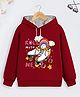 Trampoline Fleece Full Sleeves Roll With Me Text Printed Hooded Sweatshirt - Maroon