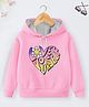 Trampoline Fleece Full Sleeves Love Yourself Text Printed Hooded Sweatshirt - Pink