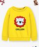 Trampoline Fleece Full Sleeves Lion Patch Embroidered Sweatshirt - Yellow