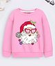 Trampoline Fleece Christmas Theme Full Sleeves Santa Claus Printed Sweatshirt - Pink