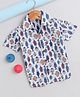 The Magic Wand Cotton Half Sleeves Fishes Printed Shirt - Off White & Multi Colour