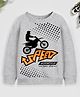 Trampoline Fleece Full Sleeves Motorcycle & Typography Printed Sweatshirt - Grey
