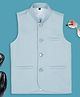 KIDS ISLAND Sleeveless Solid Nehru Jacket - Sky Blue
