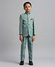 KIDS ISLAND Full Sleeves Solid Jodhpuri Blazer With Pant - Green