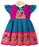 Bhartiya Paridhan Silk Woven Frill Sleeves Ethnic Dress with Zari Detailing - Tea Blue