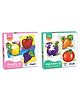 Frank 6 in 1 Combo Jigsaw Puzzles Fruits and Vegetables Pink   Pack of 2  - 10226