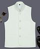 KIDS ISLAND Sleeveless Solid Nehru Jacket - Off White