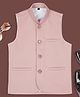 KIDS ISLAND Soft Sleeveless Nehru Jacket - Peach