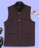 KIDS ISLAND Sleeveless Solid Nehru Jacket - Wine