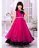 Tiny Kingdom Sleeveless Floral Applique Stone Embellished Layered Gown - Pink