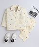 The Magic Wand Cotton Woven Full Sleeves Aeroplane Printed Coordinating Night Suit Set - Yellow