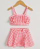 Mark & Mia Sleeveless Two Piece Swimsuit with Checkered Print - Pink