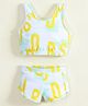Mark & Mia Sleeveless Two Piece Swimsuit with Text Print - Yellow