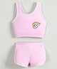 Mark & Mia Sleeveless Two Piece Swimsuit with Rainbow Print - Pink