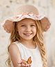 Babyhug Free Size Straw Hat & Sling Bag With Bow Applique - Pink