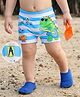 Mark & Mia Swimming Trunks with Dino Print - Light Blue