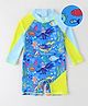 Mark & Mia Full Raglan Sleeves Legged Swimsuit With Aquatic Print -  Blue
