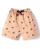 Pink Rabbit Single Jersey Shorts with Airplane Print - Beige