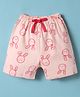 Pink Rabbit Single Jersey Shorts with Bunny Print - Pink