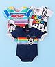 Babyhug Disney Interlock Knit Half Sleeves Onesies with Mickey & Friends Graphics Pack of 3 - Multiclor