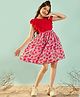 Cherry & Jerry Sleeveless Watermelons Printed & Frill Detailed Dress - Pink