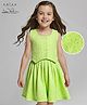 Arias Woven Sleeveless Solid Schiffli Frock - Light Green