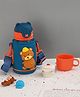 Yellow Bee Stainless Steel Adorable 3D Bear Flask with Accents and Handy Protective Cover Navy Blue - 450 ml