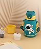 Yellow Bee Stainless Steel Space Explorer Flask with 3D Astronaut Design and Protective Cover Teal & Yellow - 450 ml