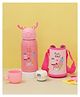 Yellow Bee Insulated Hot & Cold Stainless Steel Water Bottle Flask with Ice Cream Design and Carry Strap Pink - 500 ml