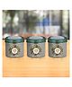 Sanjeev Kapoor Steel 3 Pcs High Gloss Enamel Round Canister Set  500 ml with Pack of 3-Green