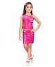 Lei-Chie Sleeveless Rhinestones Embellished & Shimmered Top Skirt Set - Pink