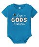 Baby Buzz 100% Cotton Half Sleeves I Am Gods Masterpiece Text Printed Onesie - Blue
