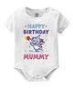 Baby Buzz 100% Cotton Family Theme Half Sleeves Happy Birthday Mummy Text Printed Onesie - White