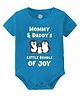 Baby Buzz 100% Cotton Family Theme Half Sleeves Mommy & Daddys Little Bundle Of Joy Text Printed Onesie - Blue