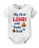 Baby Buzz 100% Cotton Lohri Theme Half Sleeves My First Lohri With Dada & Dadi Text Printed Onesie - White