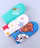 Babyhug Disney 100% Cotton Hands & Face Towel With Disney Character Graphic L 28 X B 28 cm Pack Of 3 - Turquoise White & Blue