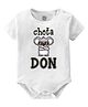 Baby Buzz 100% Cotton Half Sleeves Chota Don Text Printed Onesie - White