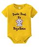 Baby Buzz 100% Cotton Half Sleeves Dada Dadi Ka Rajabeta Text Printed Onesie - Yellow