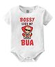 Baby Buzz 100% Cotton Half Sleeves Bossy Like My Bua Text Printed Onesie - White