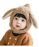Ziory Woolen Rabbit Designed Cap - Brown