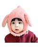 Ziory Woolen Rabbit Designed Cap - Pink