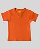 Totle Cotton Half Sleeves Solid Tee - Orange