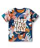 Babyoye 100% Cotton Knit Half Sleeves T-Shirt with Text Print - Navy Blue