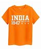 Guugly Wuugly Super Soft Combed Compact Cotton Knit Half Sleeves India 1947 Text Printed Skin Friendly Tee - Orange