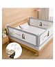 SAFE-O-KID 1-Year Warranty 6 Feet/180Cms Baby Bed Rail with 28 Level (Extra Secure) Adjustable Height, Baby Safety Bed Railing, Bed Guard for Babies, Grey, Pack of 3